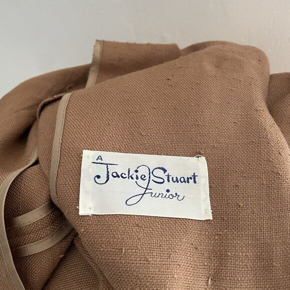 Vtg 60’s Jackie Stuart Cropped Jacket Skirt Suit Tweed Camel Office Mad Men XS/S - Picture 11 of 11